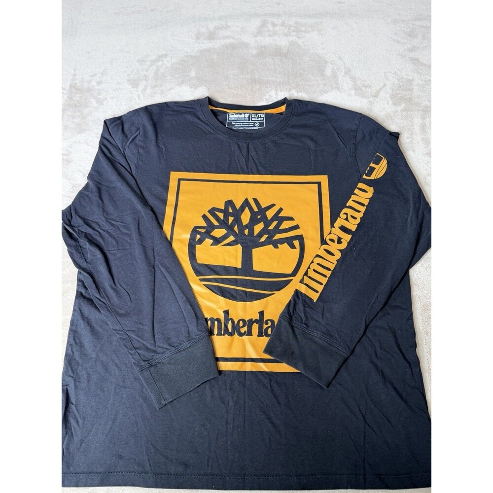 Timberland Shirt Mens  Black Tree Logo Graphic Long Sleeve Tee T-Shirt Size XL